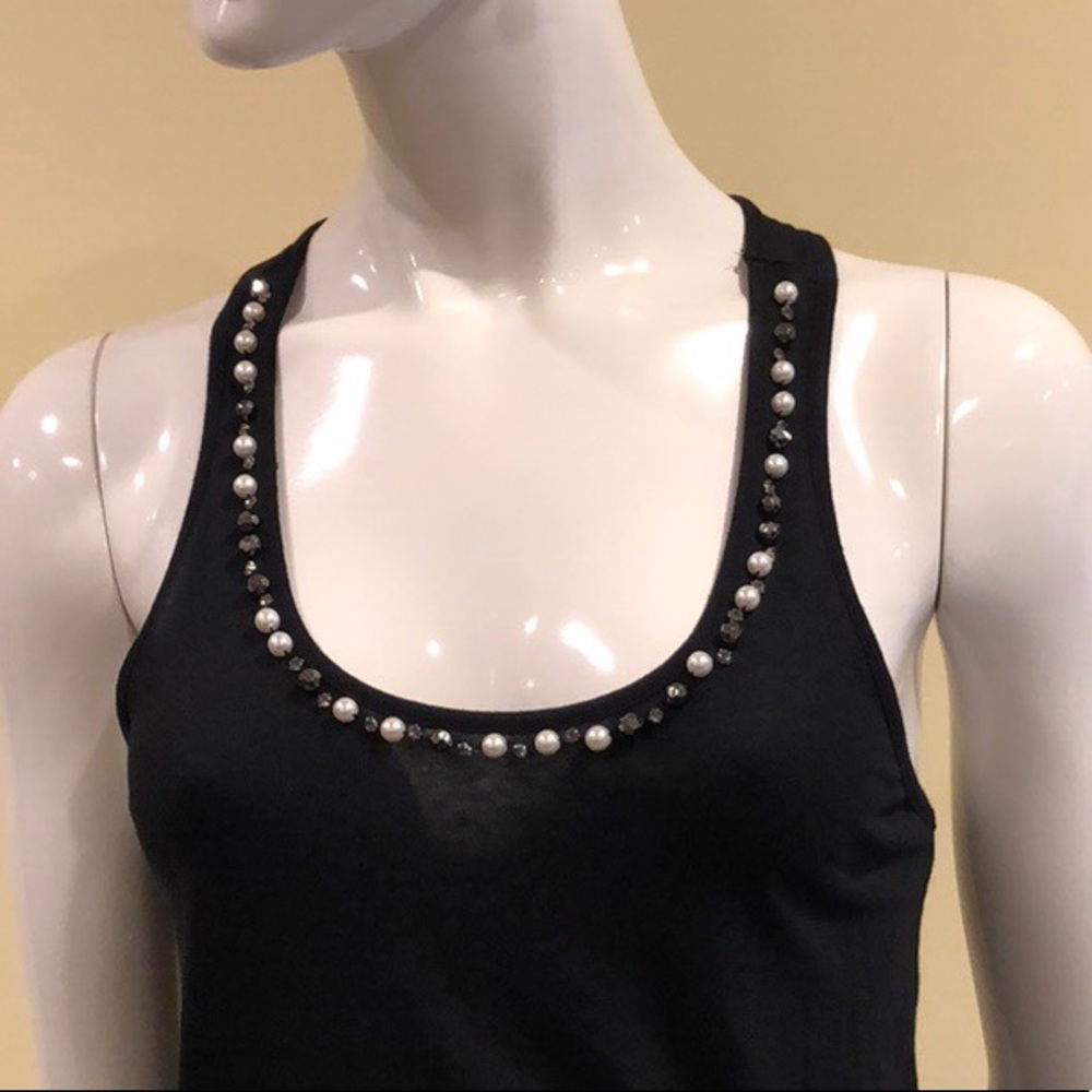 NWOT Blk Racerback Express Tank -Jeweled Neckline